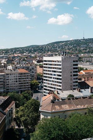 High angle view of Residential District in Budapestのeditorial素材