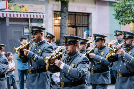 Music band in Easter procession in Cordoba.