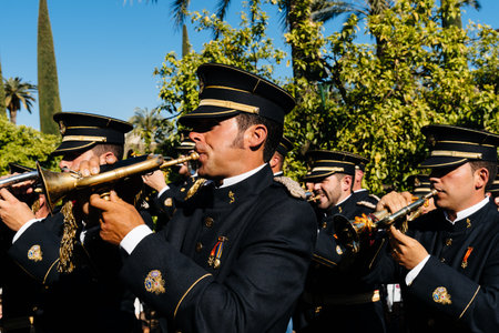 Music band in Easter procession in Cordoba.