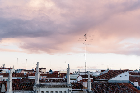 Beautiful skyline of old buildings in historic centre of city at
