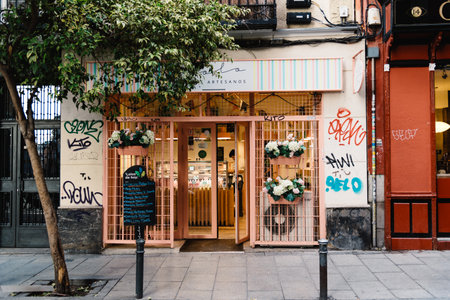 Storefront Malasana district in Madrid