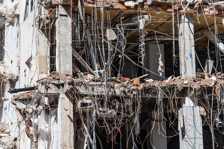 Demolition work of office buildingの写真素材