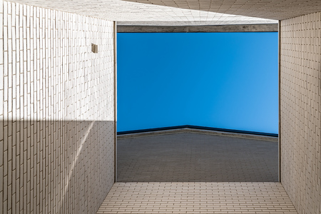 Detail of modern architecture brick facade