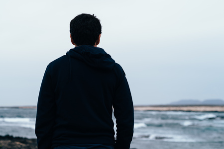 Man looking at sea