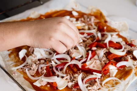 Close up of homemade pizza