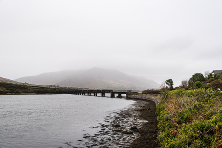Scenic view of old Valentia River Viaduct in the Wild Atlanticの写真素材