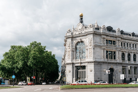 Bank of Spain building in Madridのeditorial素材