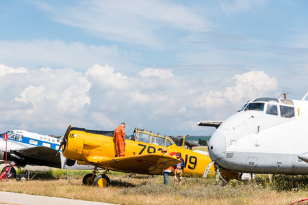 North American T-6 Texan DUN aircraft during air show
