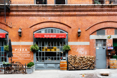 Exterior view of restaurant in Little Italy Street in downtown o