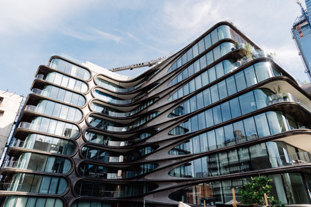 Modern residential building designed by Zaha Hadid in New Yorkのeditorial素材