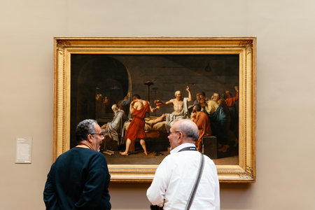 People at exhibition room in painting museumのeditorial素材