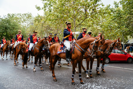 Spanish National Day Army Parade in Madridのeditorial素材