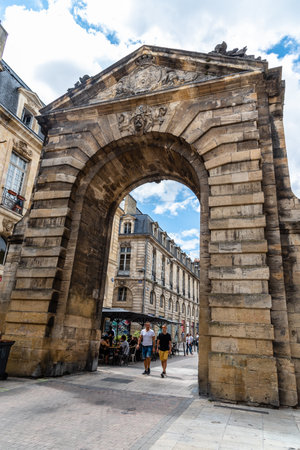 Porte Dijeaux a historic city gate of Bordeauxのeditorial素材
