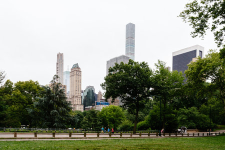 Central Park in New York City a cloudy dayのeditorial素材