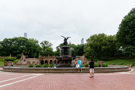 Bethesda Terrace and Fountain in Central Park in New Yorkのeditorial素材
