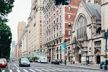 Central Park West Avenue in New York Cityのeditorial素材