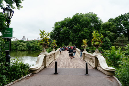 Bow Bridge in Central Park in New York Cityのeditorial素材