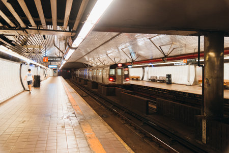 Interior view of Station in New York Subwayのeditorial素材
