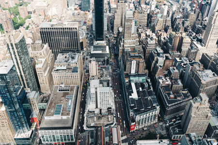 Aerial view of Midwtown of Manhattan, New Yorkのeditorial素材