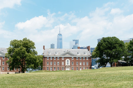 Fort Jay in Governors Island in New York Harborのeditorial素材