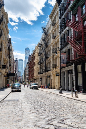 Typical street in Soho in New Yorkのeditorial素材
