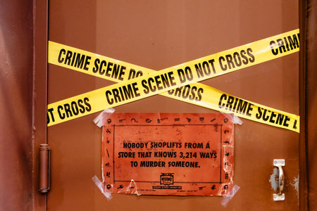 Crime Scene Do Not Cross tape in New Yorkのeditorial素材