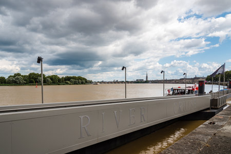 Cruise by Garonne River in Bordeaux a summer dayのeditorial素材