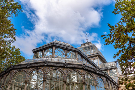 Exterior view of Crystal Palace of Madridのeditorial素材