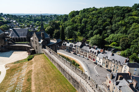 The medieval castle in the town of Fougeresのeditorial素材
