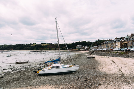 The harbour of Cancale at low tide