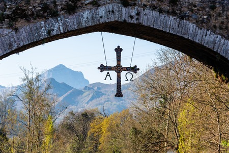 Stone bridge in Cangas de Onisの写真素材