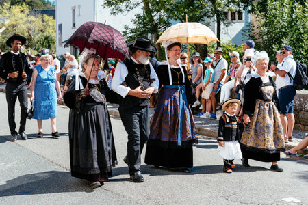 Traditional Festival of Gorse Flowers in Pont-Avenのeditorial素材