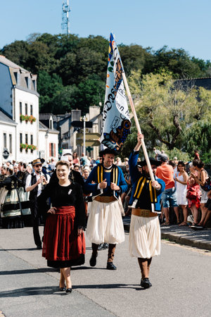 Traditional Festival of Gorse Flowers in Pont-Avenのeditorial素材