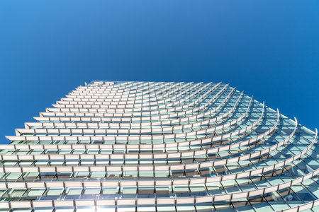 Skyscraper in Financial District of Madrid against skyのeditorial素材