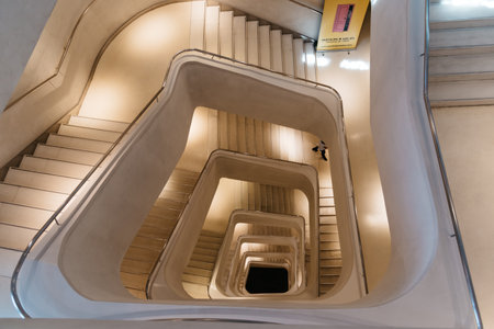 Main staircase of Caixaforum building in Madridのeditorial素材