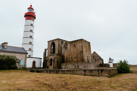 Pointe Saint Mathieu Lighthouse in Brittany, Franceのeditorial素材
