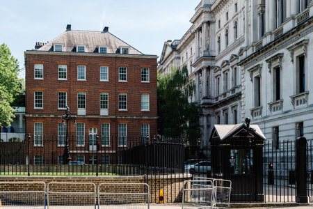 Back entrance gate to  Downing Street in London,