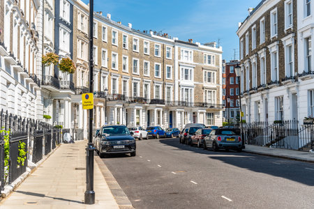 Victorian houses in Notting Hill in Londonのeditorial素材