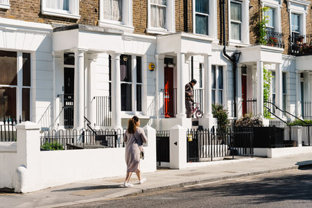 Victorian houses in Notting Hill in Londonのeditorial素材