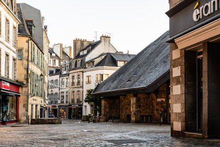Cityscape of the town of Quimper in Brittanyのeditorial素材