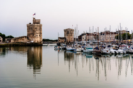 The old port of La Rochelle in Franceのeditorial素材