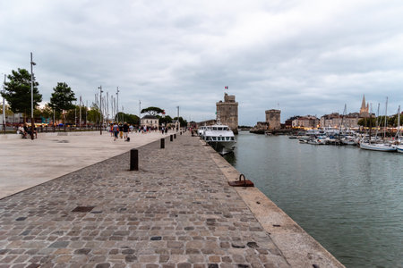 The old port of La Rochelle in Franceのeditorial素材