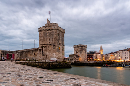 The old port of La Rochelle in Franceのeditorial素材