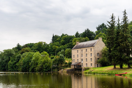 View of the riverside of Josseline in Brittanyのeditorial素材