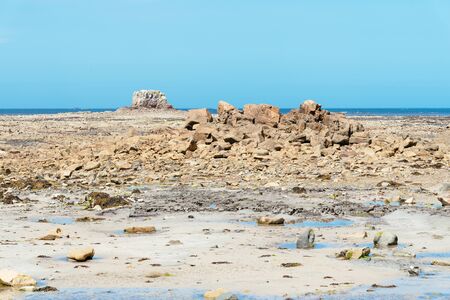 Scenic view of Sillon de Talbert area in Brittanyの写真素材