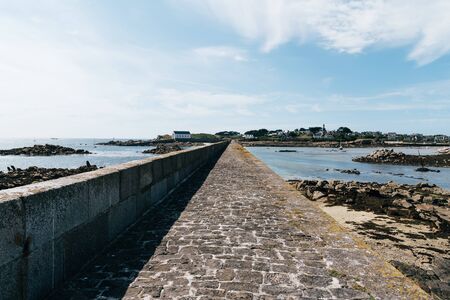 The harbour of the Island of Batz a sunny day of summerの写真素材