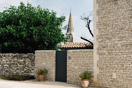 Picturesque street in village in the Island of Re