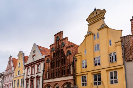 Traditional houses with gable in the old town of Stralsund