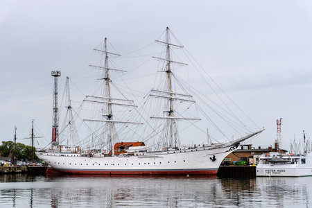 Museum ship Gorch Fock in the harbour of Stralsund