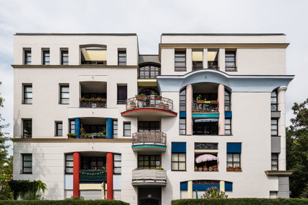Postmodern style residential building in Berlin Mitteのeditorial素材